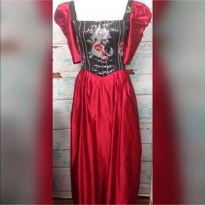 Richilene New York Sequin Beaded Satin Ball Gown Dress M Party Prom Vintage 80s